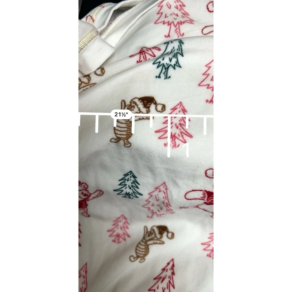 Disney Winnie the Pooh Christmas Pajama Top White Fleece‎ Medium 8-10 Holiday - Picture 6 of 6
